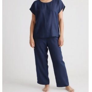 QUINCE Linen Navy Pajama Set | Medium